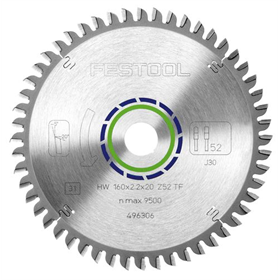 Zaagblad voor aluminium Festool HW 160 x 2,2 x 20 mm TF52