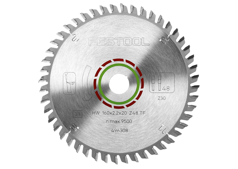 Cirkelzaagblad LAMINATE/HPL Festool LAMINATE/HPL HW 160x2,2x20 TF48
