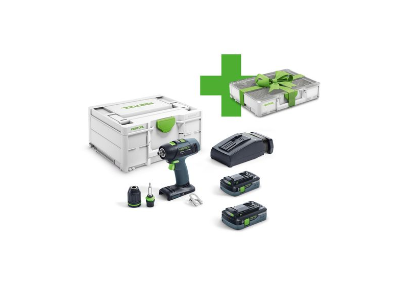 Boor-schroefmachine Festool T 18+3 HPC 4,0 I-Plus Organizer Edition