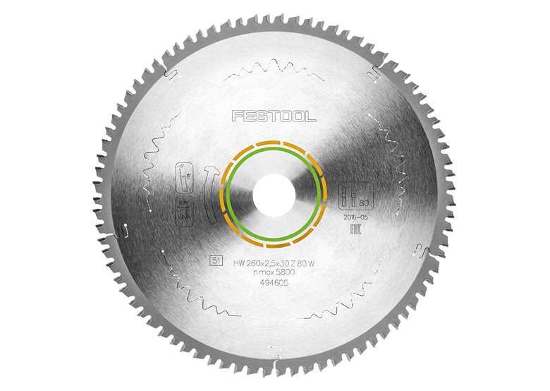 Zaagblad cirkelzaag fijne tand Festool W80