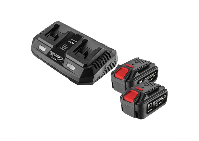 Startersset 18V: 2x4.0Ah accu + lader Graphite Energy+ 58GE134