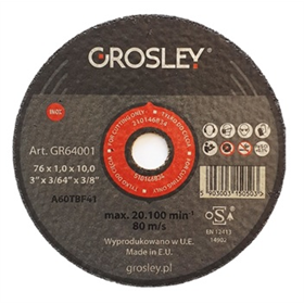 Doorslijpschijf inox 76mm Grosley GR64001