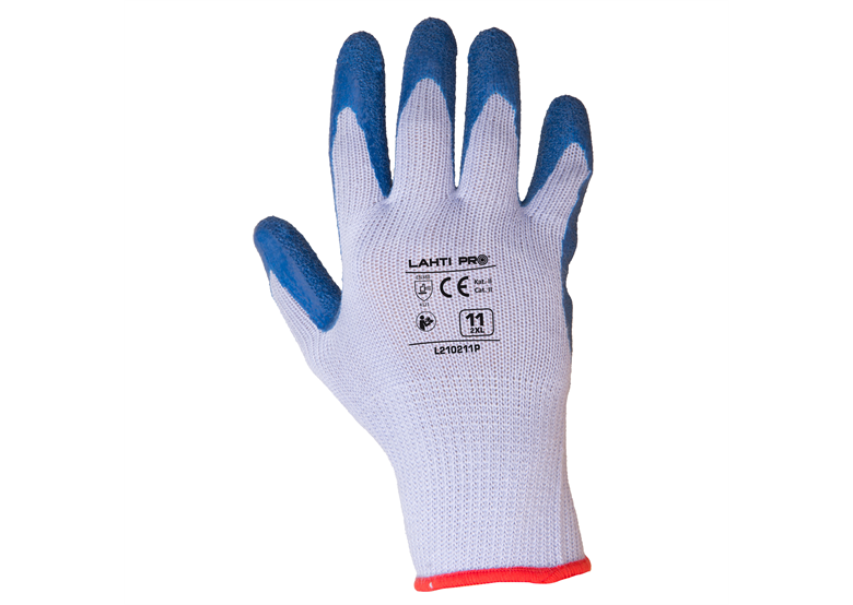 Werkhandschoenen polyester, latex  L210209P, 12 paar, 8 Lahti Pro L210208W