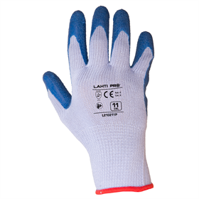 Werkhandschoenen polyester, latex L210209P, 12 paar, 9 Lahti Pro L210209W