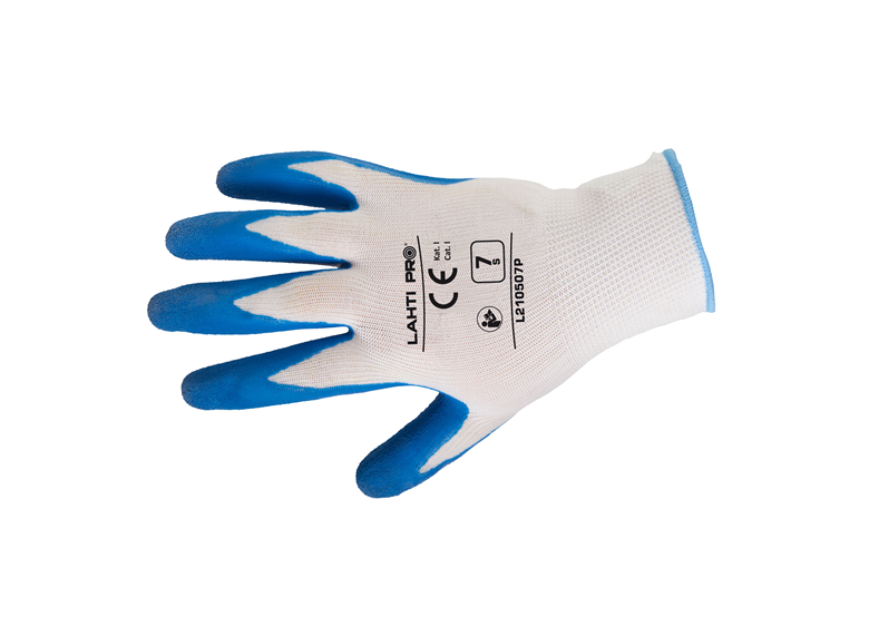 Werkhandschoenen polyester, latex  L210508P, 8 Lahti Pro L210508K