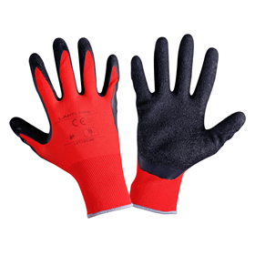 Werkhandschoenen met latexcoating, zwart-rood, 12 paar, 7 Lahti Pro L211207W