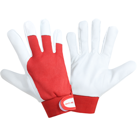 Werkhandschoenen, geitenleer, rood, 12 paar, 9 Lahti Pro L272009W