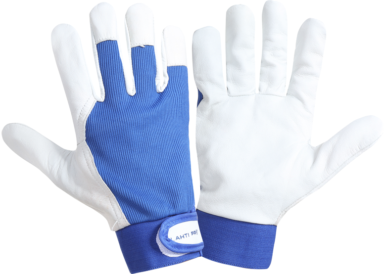 Werkhandschoenen, geitenleer, blauw, 12 paar, 8 Lahti Pro L272108W