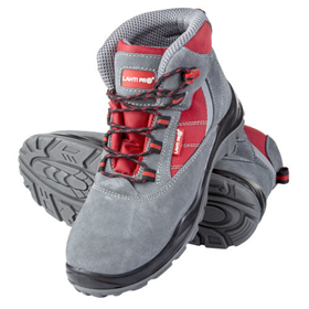 Werkschoenen/hoog, suède leer/Oxford stof, grijs-rood, s1p src, 41 Lahti Pro L3011941