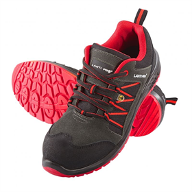 Werkschoenen ESD, suède leer/Oxford stof, grafiet/rood, s1 src, 42 Lahti Pro L3042342
