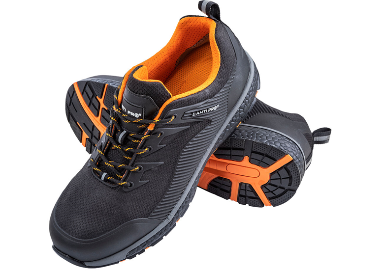 Werkschoenen mesh-stof/rip-stop, zwart - oranje, s1p src, 39, ce Lahti Pro L3042939