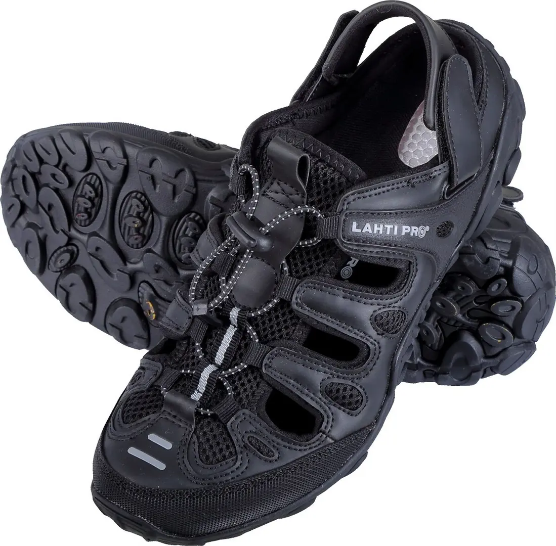 Werkschoenen sandalen, PU/mesh-stof zwart en grijs, 45 Lahti Pro L3061145
