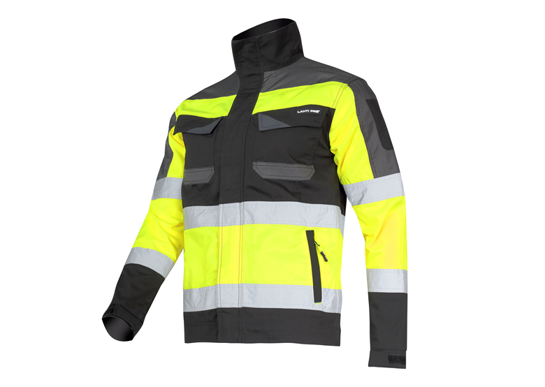 Waarschuwing jas, zwart en geel XL Lahti Pro L4041104