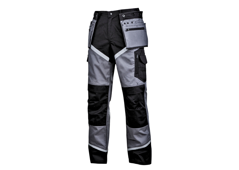 Werkbroek, zwart - grijs reflectoren XL Lahti Pro L4051604