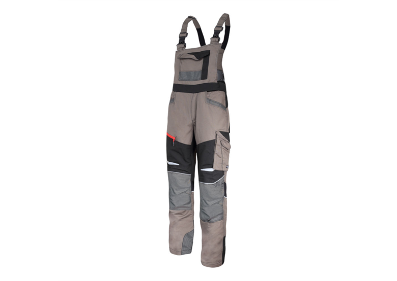 Werkbroek met bretels, kaki - zwart, strecht XL ce Lahti Pro L4060904