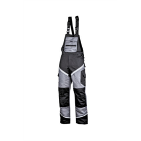 Werkbroek met bretels, zwart - grijs met reflecterende strepen 3XL Lahti Pro L4061306