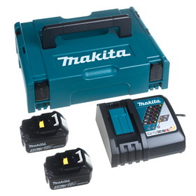 Accu's 18V 5,0Ah (x2) en oplader Makita 197624-2