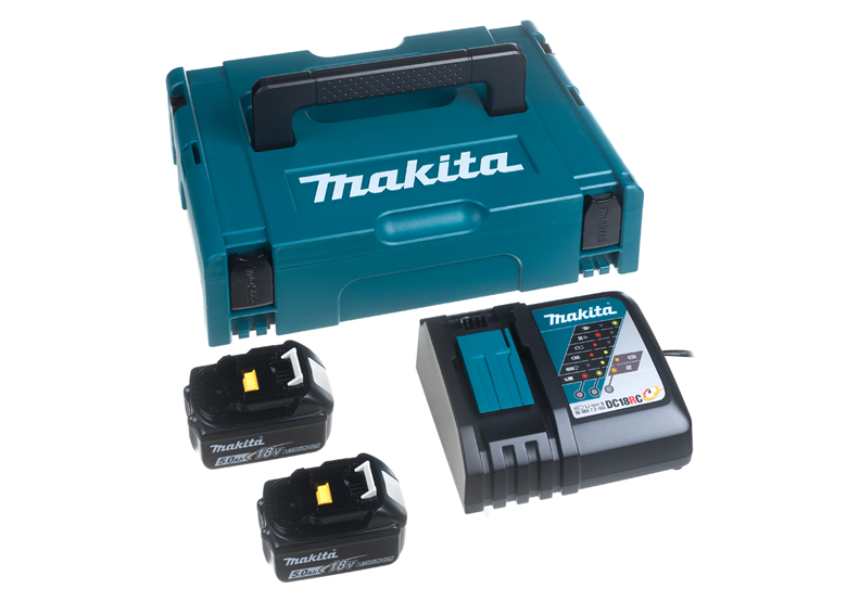 Accu's 18V 5,0Ah (x2) en oplader Makita 197624-2