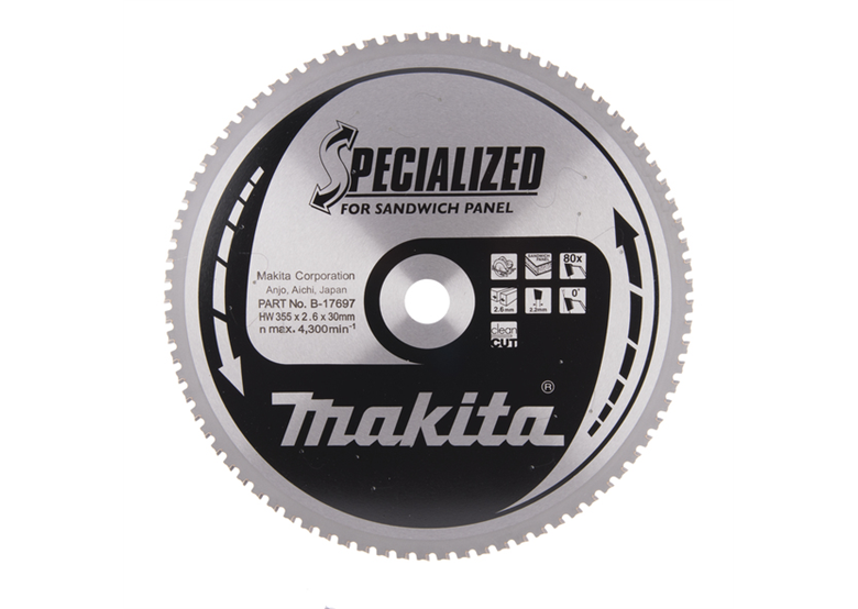 Cirkelzaagblad Sandwichpaneel Specialized 355x30x2,6 80T Makita B-17697