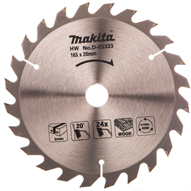 Zaagblad voor hout HM 165x20mm T24 Makita D-03333