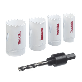 Gatenzaag set 6-delig,  22, 25, 29, 32 mm + adapter + geleidingsboren Makita D-33641