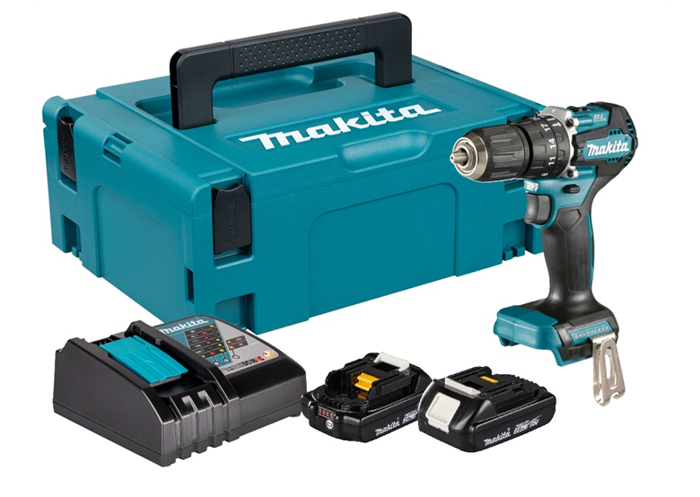 Klopboor-/schroefmachine Makita DHP487RAJ 2x2.0Ah