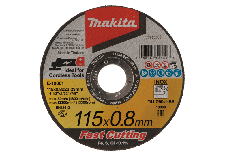Zaagblad Inox 115x0,8x22mm extra dun Makita E-10861