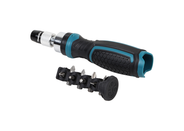 Ratelschroevendraaier met 8-delige bitset Makita E-10942