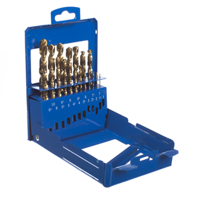 Borenset voor metaal, titanium coating, HSS-G TiN, DIN338 19 stk. Makita P-61385