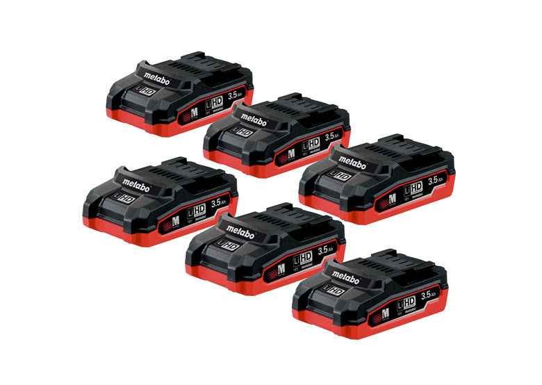 Set 6 accu's LiHD Metabo 18V / 3,5Ah