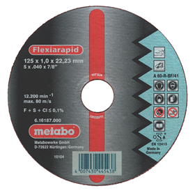 Zaagblad Flexiarapid A 60-R  125×1,0×22,2mm voor roestvrij staal Metabo 616187000