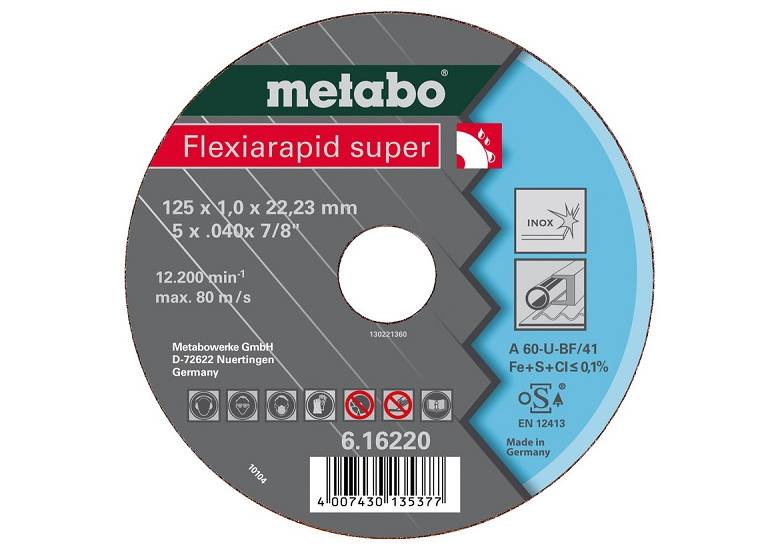 Flexiarapid super A 46-U  150×1,6×22,2mm INOX, TF 41 Metabo 616224000