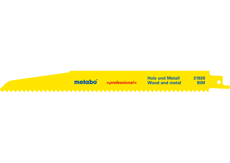 Reciprozaagbladen 5 stuk, H+M,profess.,225x1,6mm Metabo 631926000