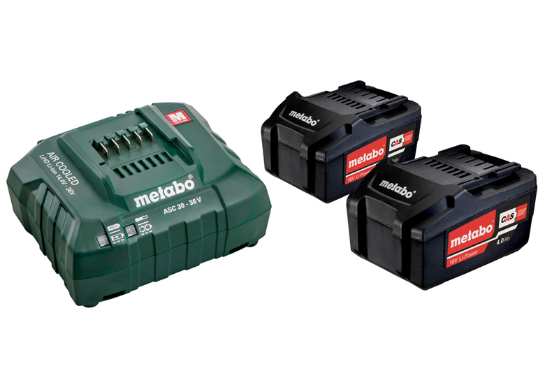 Set 2 accu's 18V Li-Power 4.0Ah met ASC 30-36V-oplader Metabo 685050000