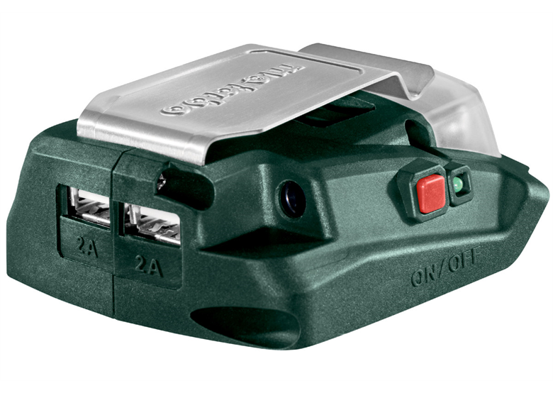 Accu-Power-adapter met LED lamp en aansluiting 12V Metabo PA 14.4-18 LED-USB