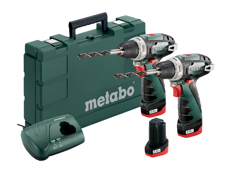 10.8V elektrisch gereedschapset Metabo PowerMaxx Combo Set 10.8V PowerMaxx BS 3x2.0Ah