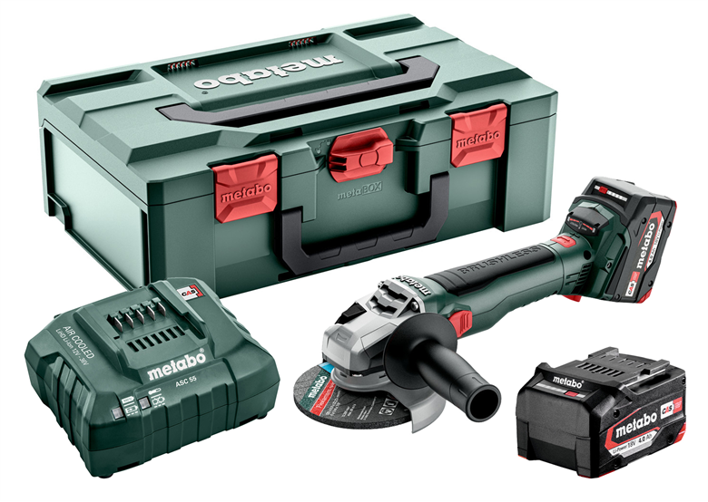 Haakse slijper Metabo W 18 LT BL 11-125 2x4.0Ah