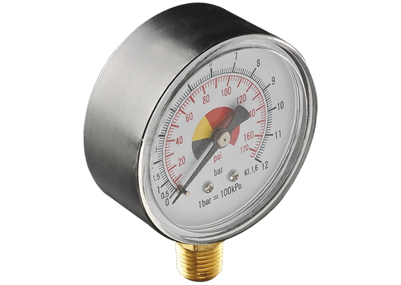 Perslucht manometer diameter 60mm, 1/4" Neo 12-586