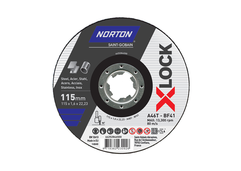 Zaagblad Norton A46T-115x1.6x22.23-T41 NOR-XLock