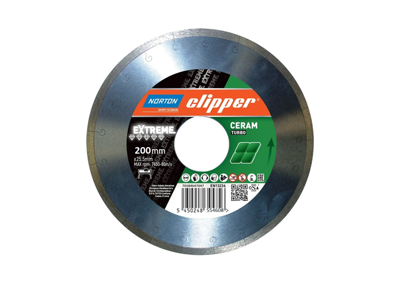 Diamantzaagblad 200x25,4mm Norton Extreme Ceramic