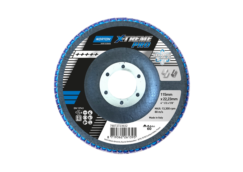 Lamellenschijf Norton FLD FDTF 115x22 R928 NOR P60 XTRP EU