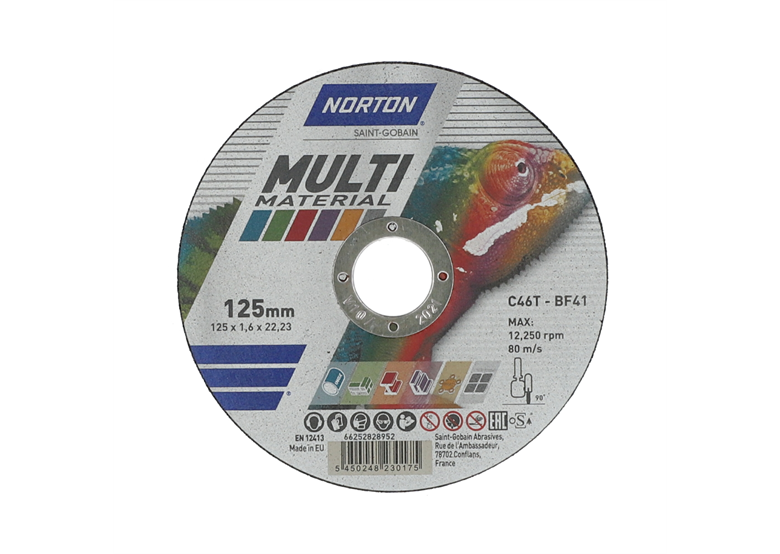 Slijpschijf universeel 125x22,23mm Norton MULTI MATERIAL