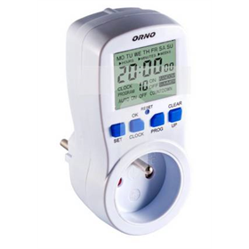 Elektronische timer (contactdoos) 16A z/u wekelijks OR-PRE-409 Orno 142133