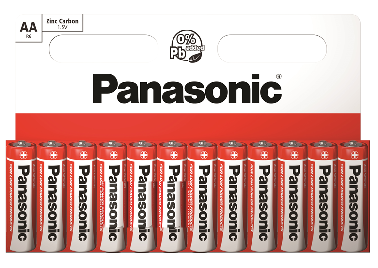 Zink-koolstofbatterij 12 stuks. Panasonic 133669