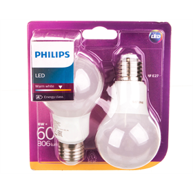 LED lamp (60W) A60 E27 WW 230V FR ND 2BC/6 (2st.) Philips 929001234361