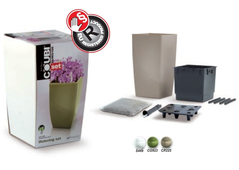 Bloempot 240 vierkant wit Prosperplast DUWS160-CG923