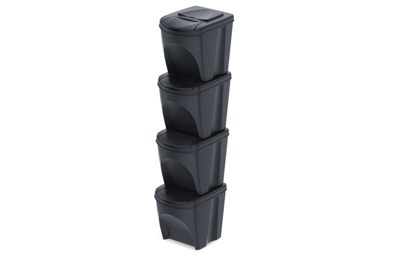 Afvalbak  SORTIBOX  SET 4 - antraciet ECO Prosperplast IKWB25S4W-S433W