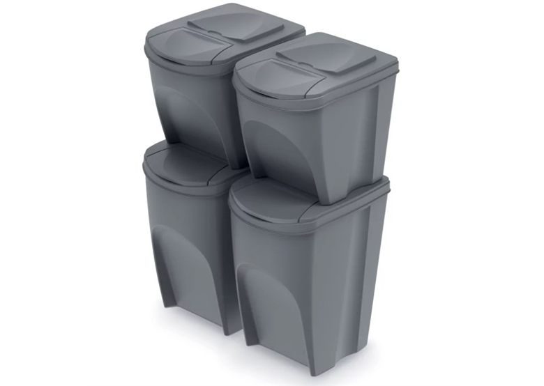 Prullenbakken set 25/35l SORTIBOX 4st. Prosperplast IKWBMS4-405U