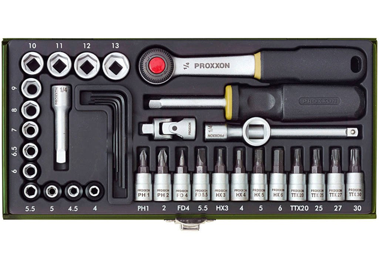 Gereedschapsset voor monteurs 1/4" 36-delig Proxxon PR23080