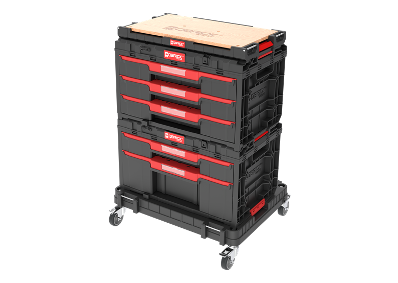 Ladeset op verrijdbaar platform Qbrick System ONE 2.0 WORKSHOP DRAWERS SET nr 4